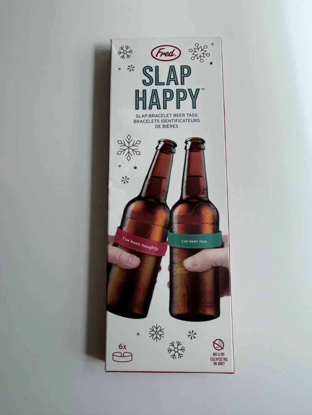 🐣5/$25-Fred Slap Happy Bottle Bands - Red & Green